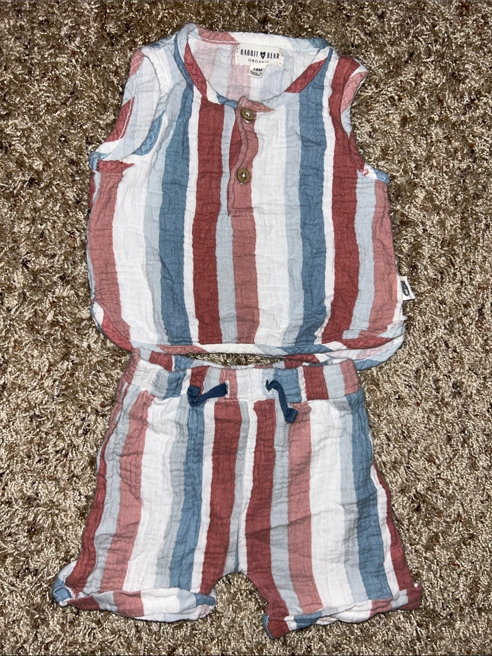 Rabbit + Bear Organic Boys’ 18 Month Fourth Of July Outfit